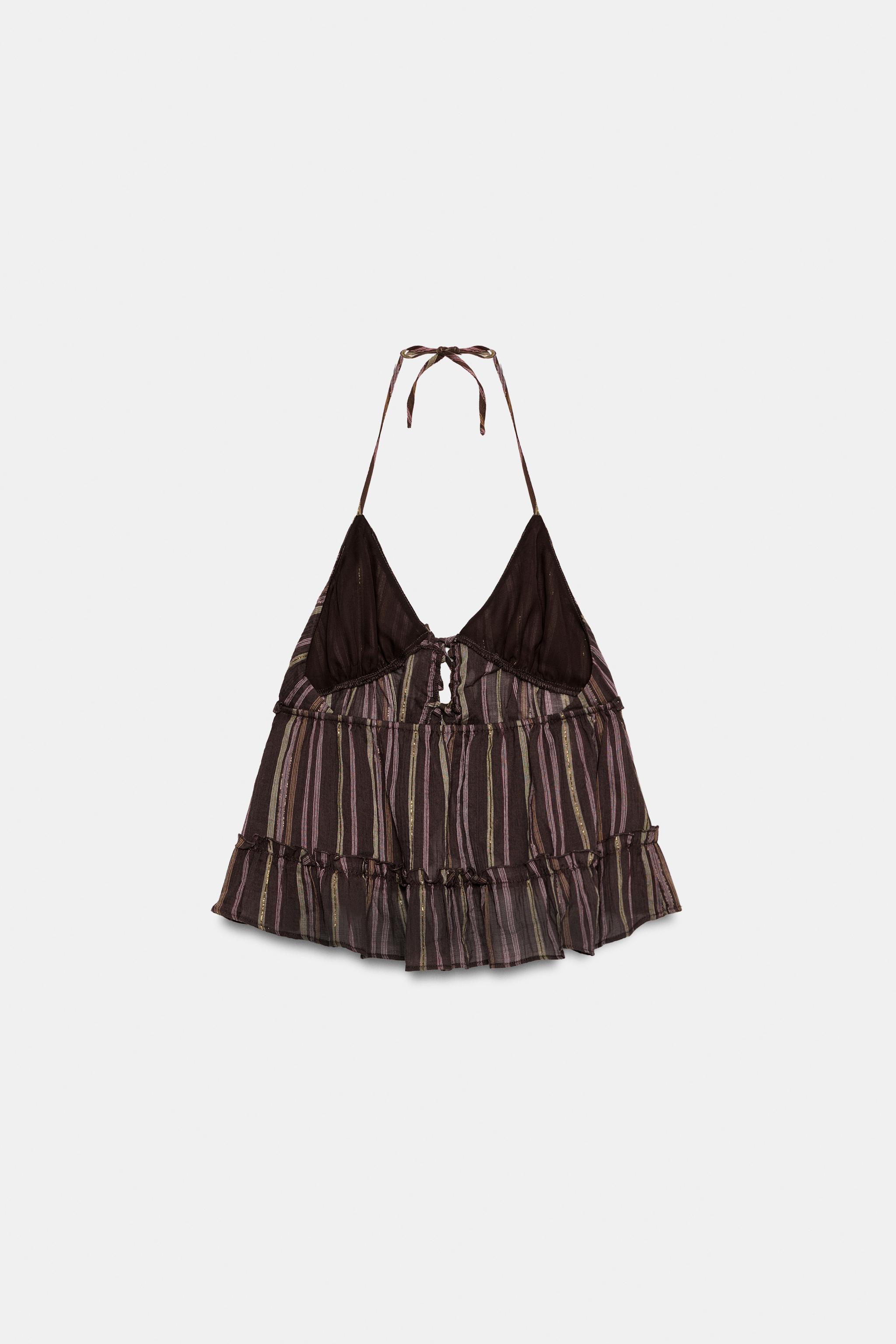 STRIPED METALLIC THREAD TOP